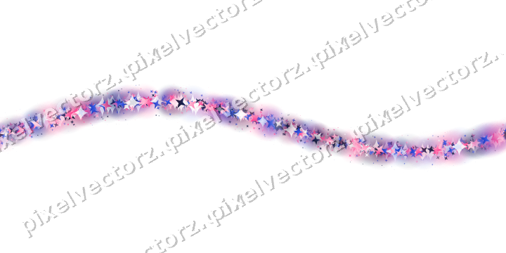 Nahtlose Glitzerwelle aus Sternen in Rosa auf transparentem Grund