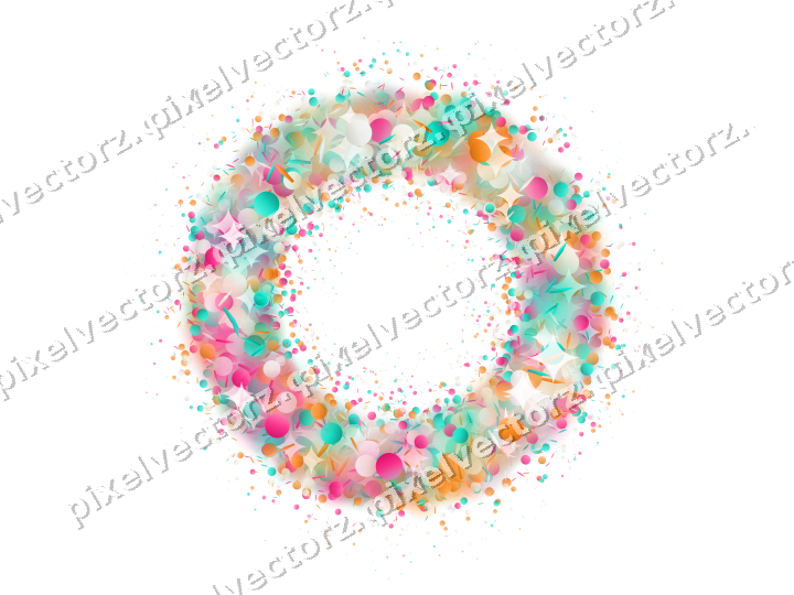 Nahtloser Glitzerkranz in Rosa und Orange auf transparentem Grund