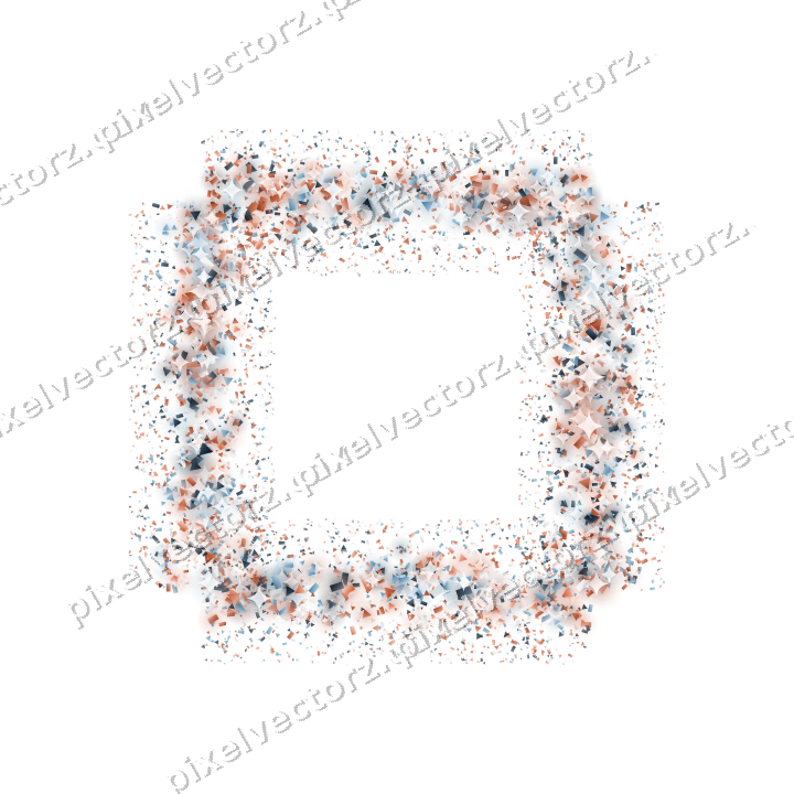 Nahtloser Glitzerrahmen in Orange und Türkis auf transparentem Grund