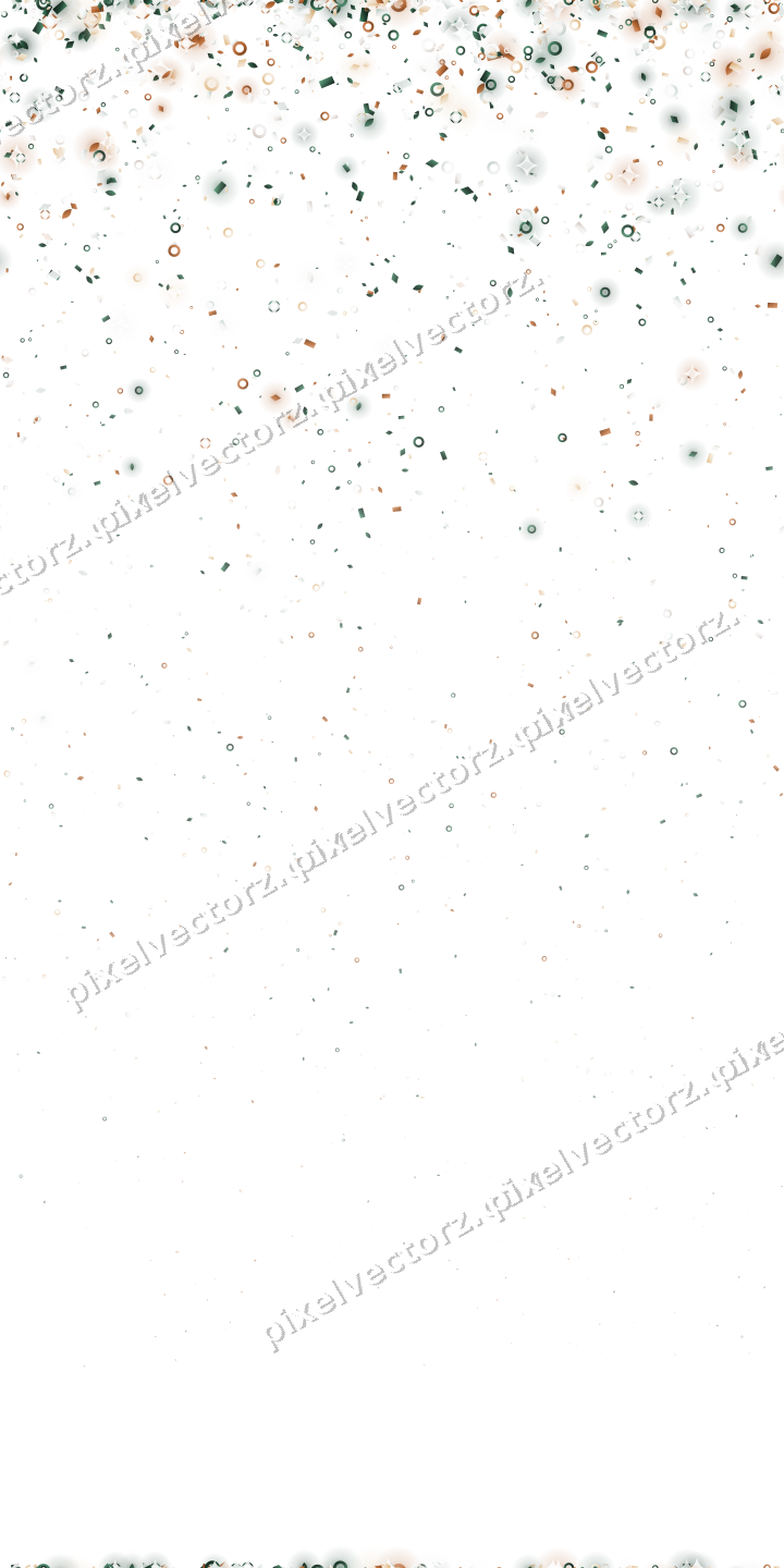 Nahtloser Glitzerregen aus Tropfen und Ringen auf transparentem Grund