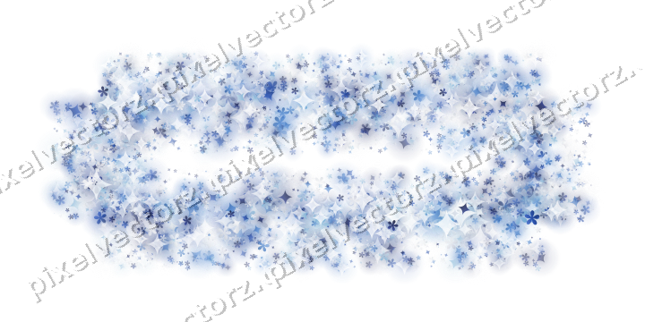 Nahtloser Glitzerrahmen aus Funken und Blüten auf transparentem Grund