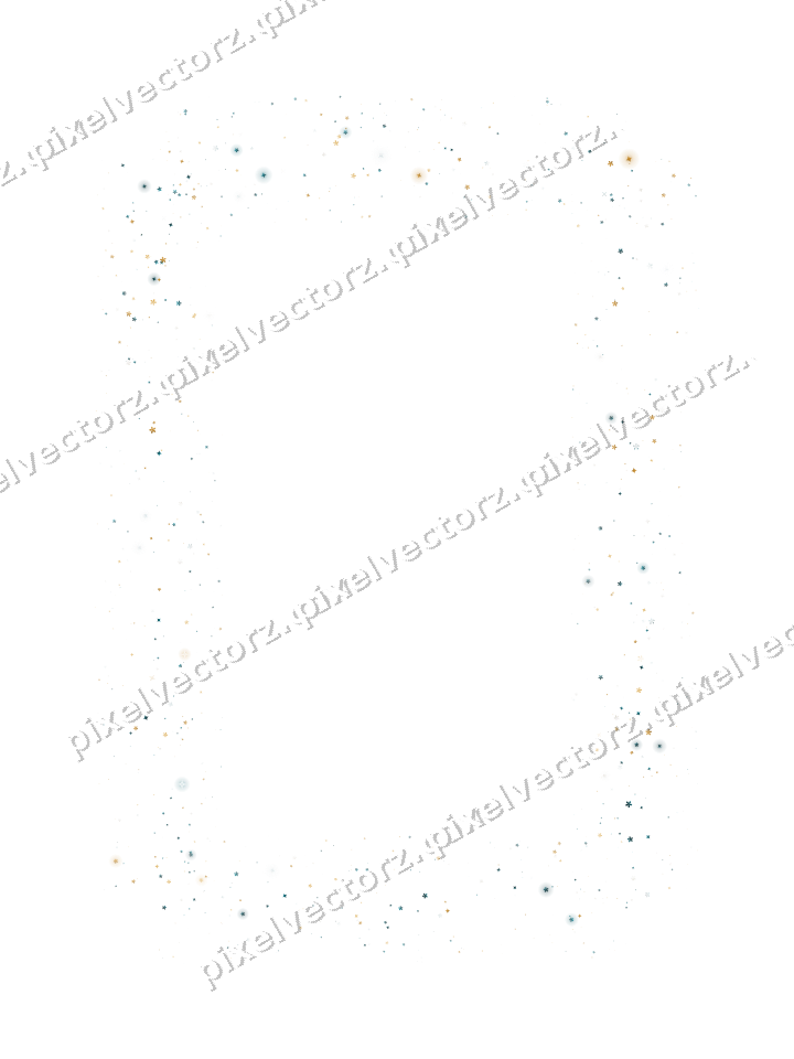 Nahtloser Glitzerrahmen aus Funken und Blüten auf transparentem Grund