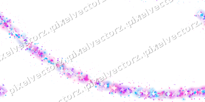Nahtloser Glitzerbogen aus Funken und Blüten auf transparentem Grund