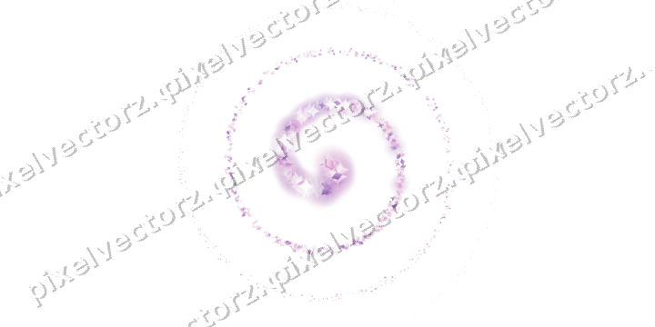 Nahtlose Glitzerspirale aus Sternen und Rauten auf transparentem Grund