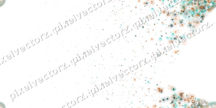 Nahtloser Glitzerfächer in Orange und Petrol auf transparentem Grund