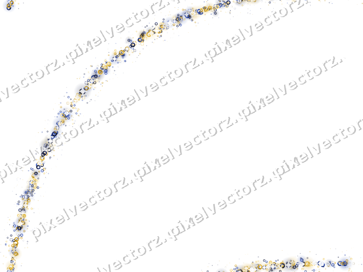 Nahtloser Glitzerbogen aus Ringen in Bernstein auf transparentem Grund