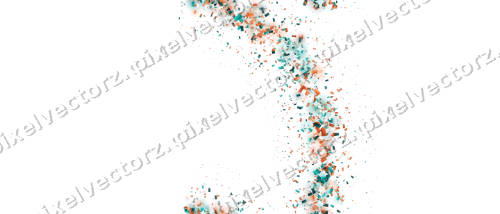 Nahtloser Glitzerbogen aus Konfetti in Orange auf transparentem Grund