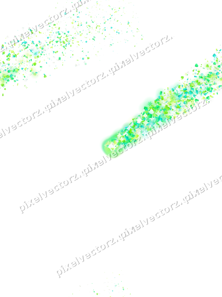 Nahtloser Sternenschweif in Grün und Limette auf transparentem Grund