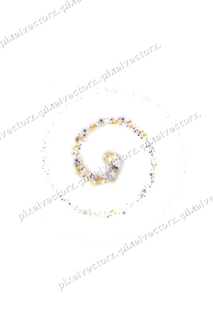 Nahtlose Glitzerspirale aus Sternen auf transparentem Grund