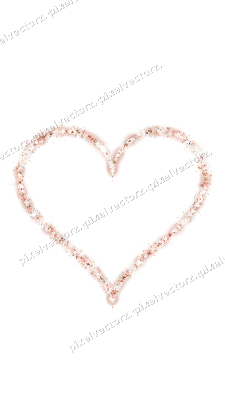 Nahtloses Glitzerherz aus Sternen und Funken auf transparentem Grund
