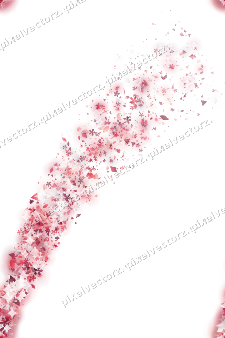 Nahtloser Sternenschweif in Rosa und Rot auf transparentem Grund