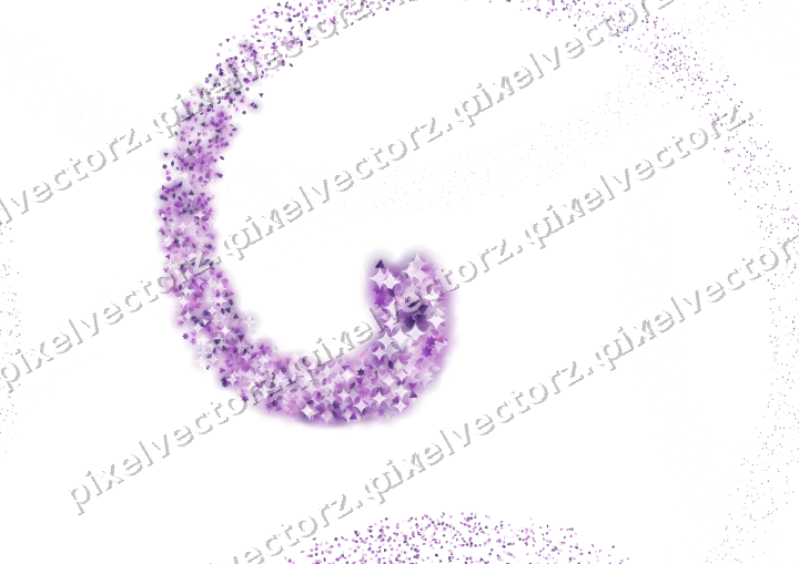 Nahtlose Glitzerspirale in Violett auf transparentem Grund