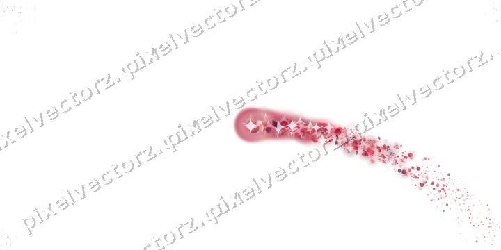Nahtloser Sternenschweif in Rosa und Rot auf transparentem Grund