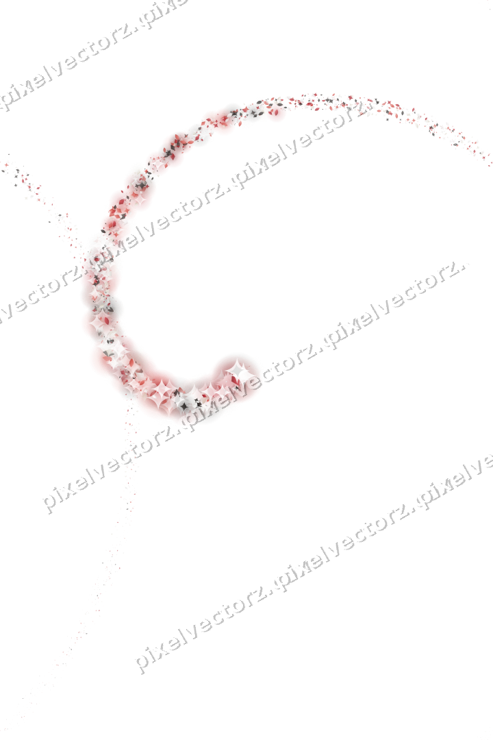 Nahtlose Glitzerspirale aus Funken und Tropfen auf transparentem Grund