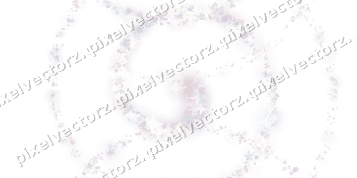 Nahtlose Glitzerspirale aus Sternen und Blüten auf transparentem Grund