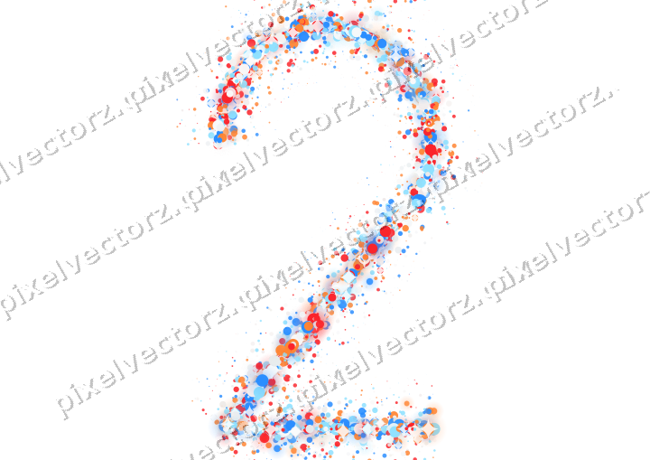 Nahtlose Glitzerzahl 2 aus Punkten in Blau auf transparentem Grund