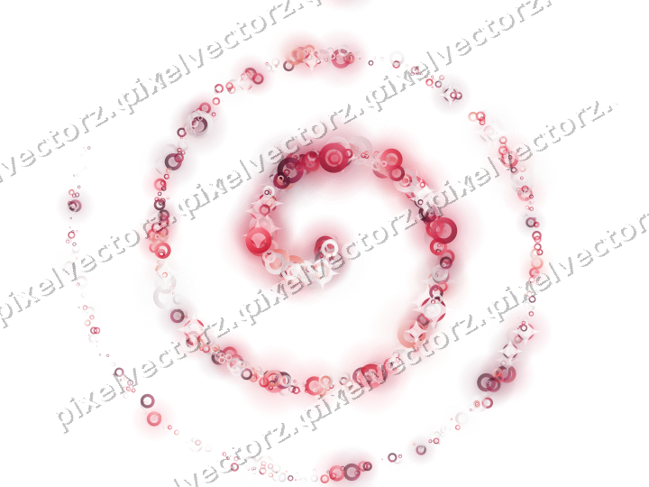 Nahtlose Glitzerspirale aus Ringen in Rosa auf transparentem Grund