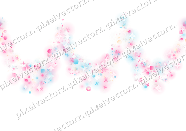 Nahtlose Glitzergirlande in Rosa und Türkis auf transparentem Grund