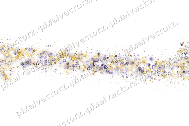 Nahtloses Glitzerband aus Ringen in Bernstein auf transparentem Grund