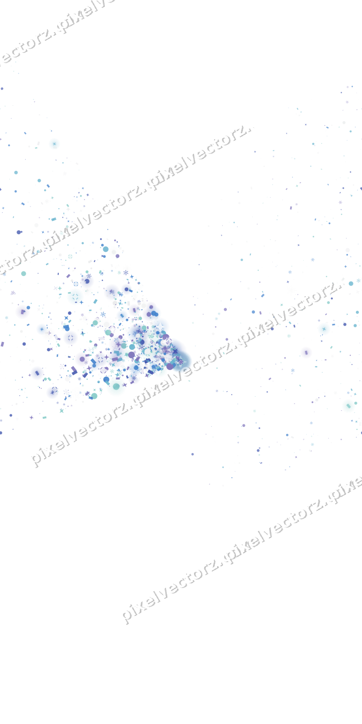 Nahtloser Glitzerfächer in Blau und Türkis auf transparentem Grund