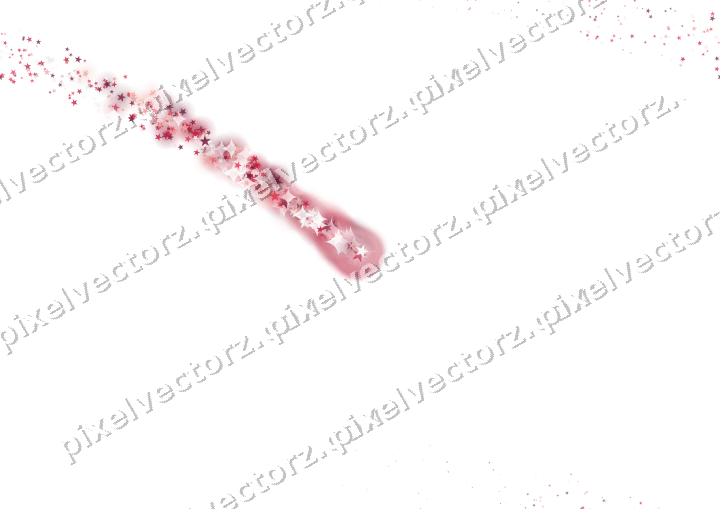 Nahtloser Sternenschweif aus Sternen in Rosa auf transparentem Grund