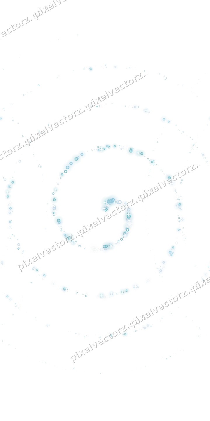 Nahtlose Glitzerspirale aus Ringen in Türkis auf transparentem Grund