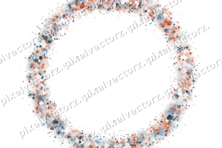 Nahtloser Glitzerkranz in Orange und Türkis auf transparentem Grund