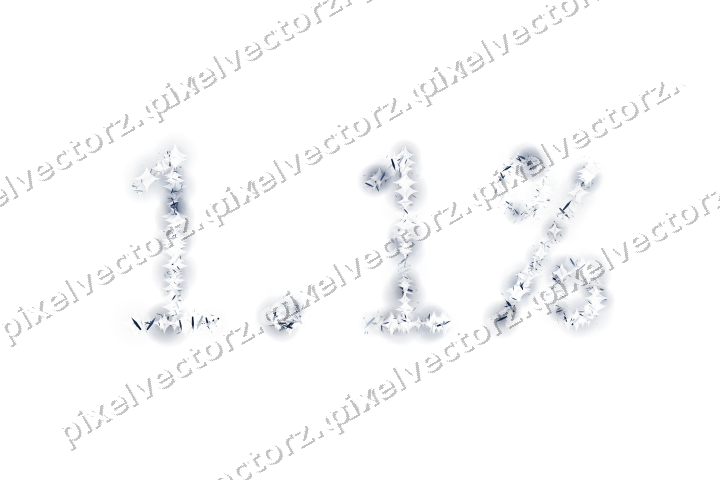 Nahtlose Glitzerzahl 1.1% aus Splittern auf transparentem Grund