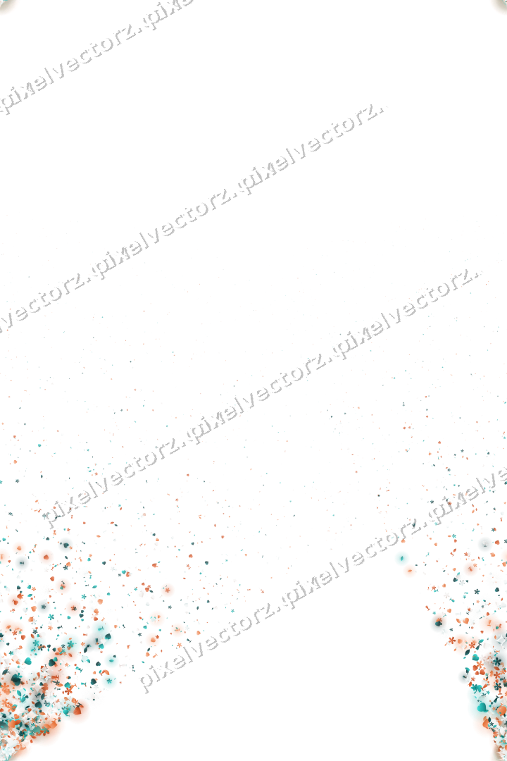 Nahtloser Glitzerfächer aus Herzen und Blüten auf transparentem Grund