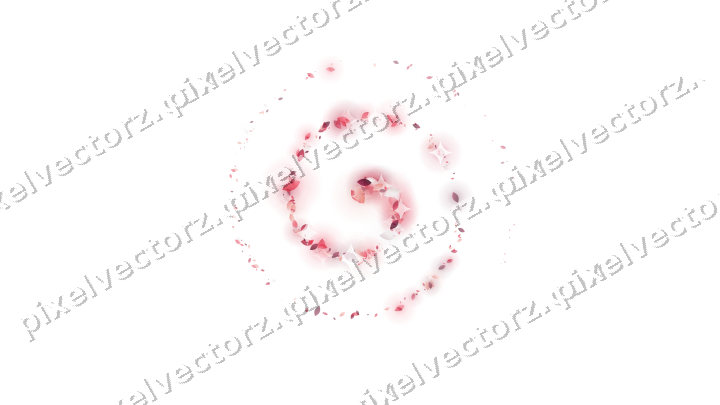 Nahtlose Glitzerspirale aus Tropfen in Rosa auf transparentem Grund