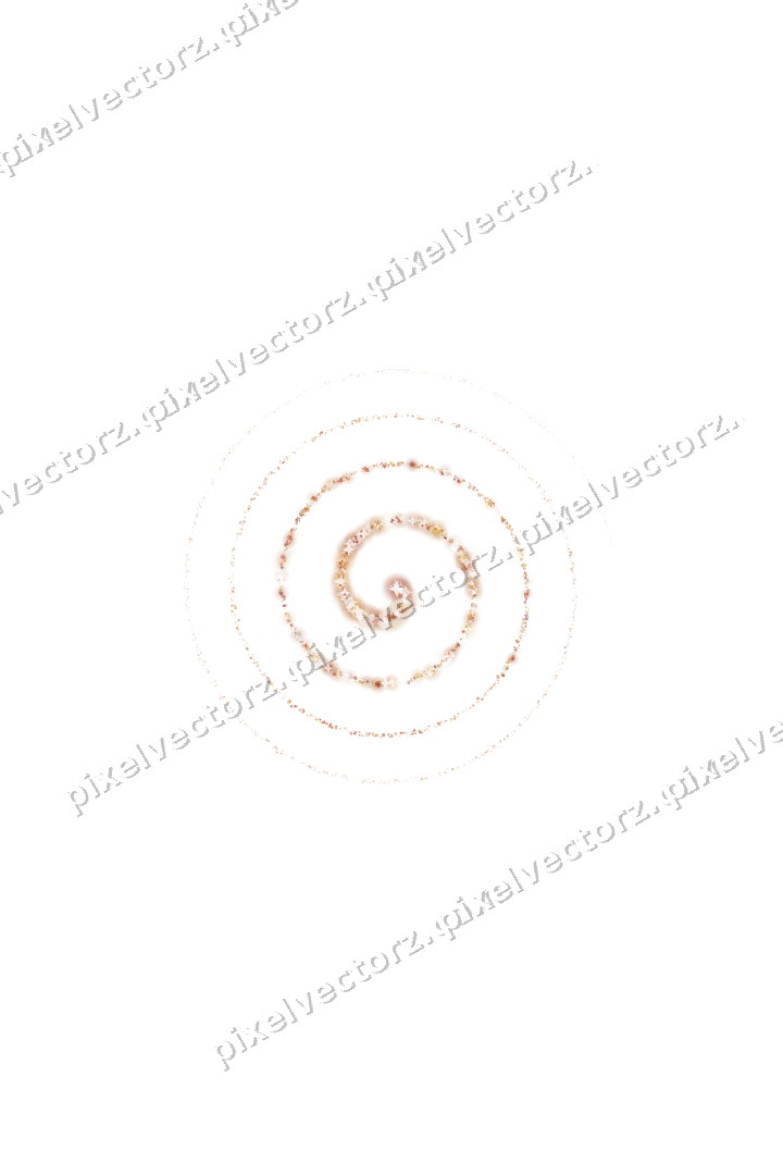 Nahtlose Glitzerspirale aus Funken und Blüten auf transparentem Grund