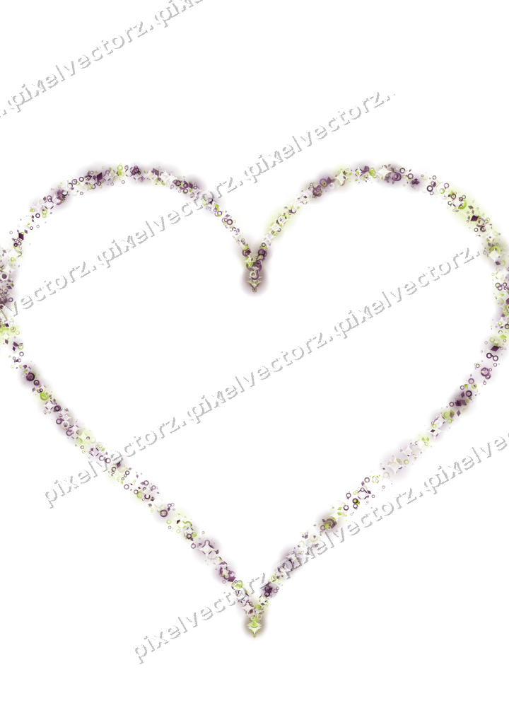 Nahtloses Glitzerherz aus Ringen und Rauten auf transparentem Grund