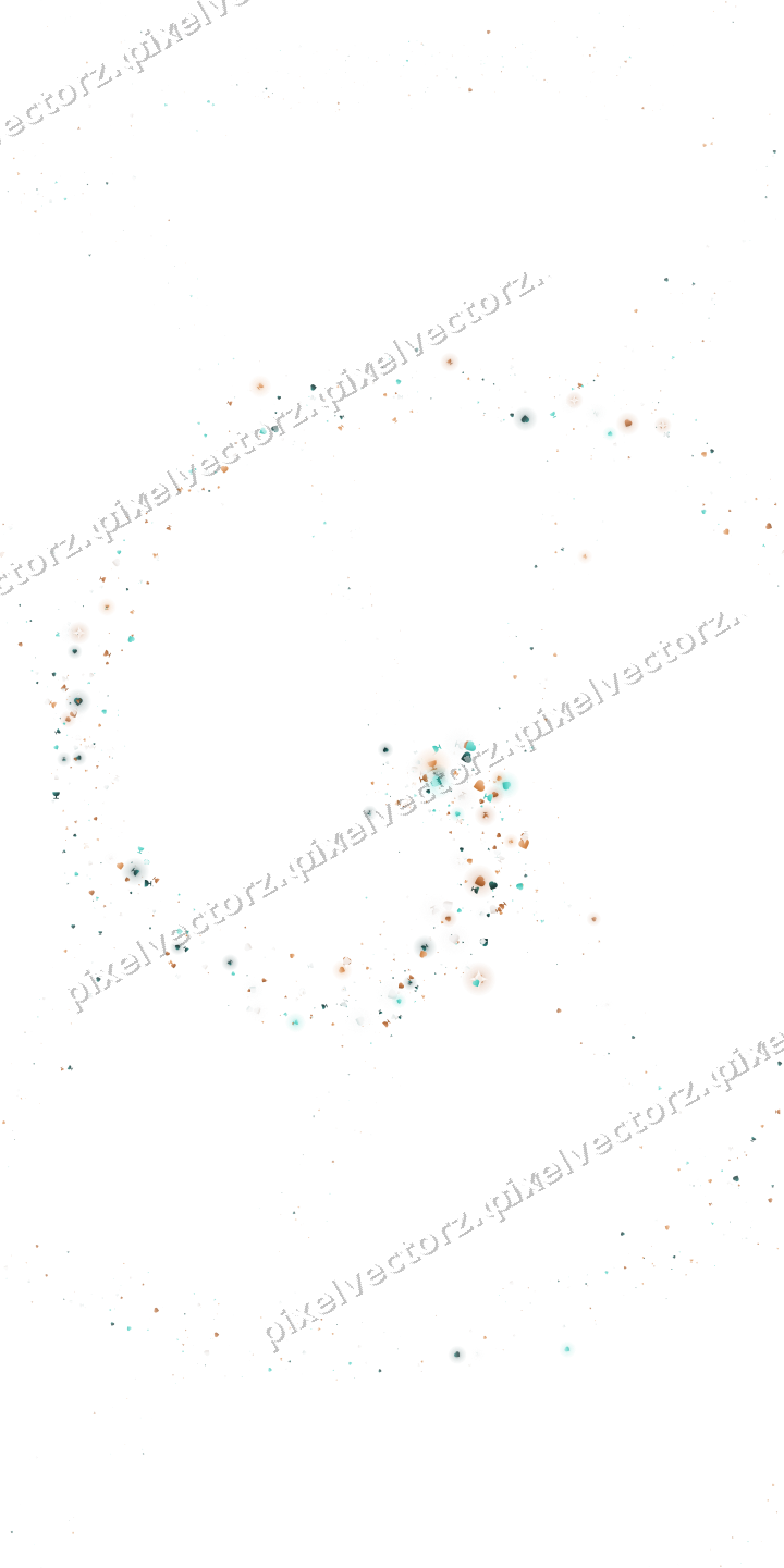 Nahtlose Glitzerspirale in Orange und Petrol auf transparentem Grund