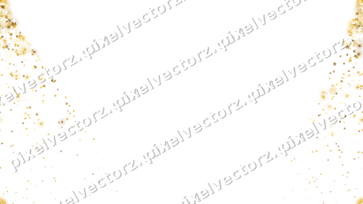 Nahtloser Glitzerfächer aus Sternen und Blüten auf transparentem Grund