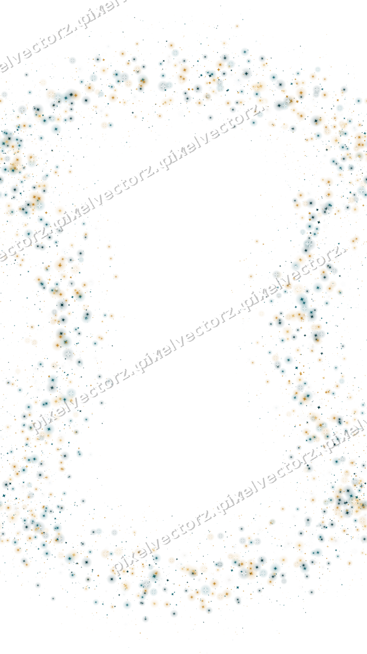 Nahtloser Glitzerkranz aus Funken in Bernstein auf transparentem Grund
