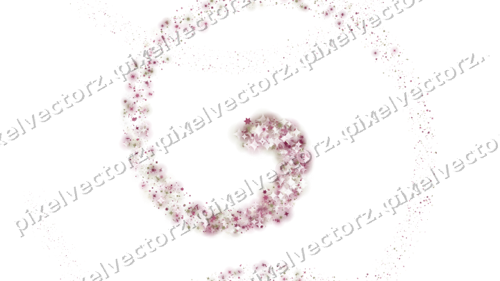 Nahtlose Glitzerspirale aus Sternen und Funken auf transparentem Grund