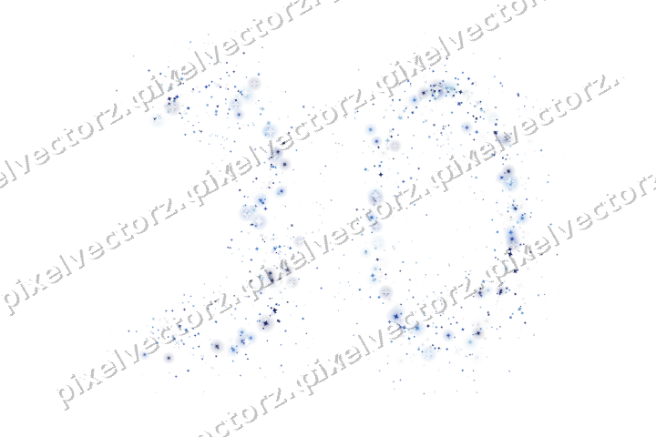 Nahtlose Glitzerzahl 30 aus Funken in Blau auf transparentem Grund