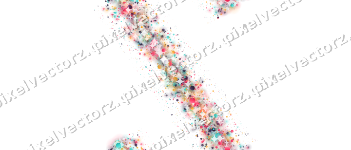 Nahtloses Glitzerband aus Blüten und Punkten auf transparentem Grund