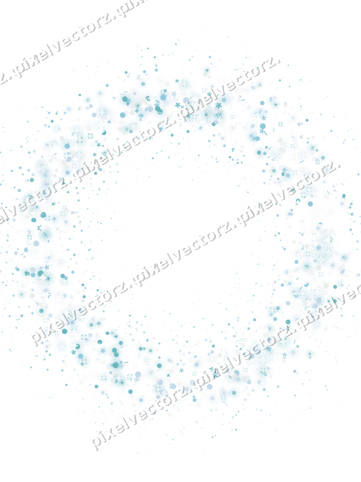 Nahtloser Glitzerkranz aus Sternen und Blüten auf transparentem Grund