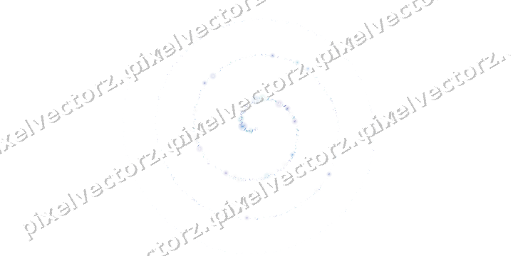 Nahtlose Glitzerspirale aus Splittern in Blau auf transparentem Grund