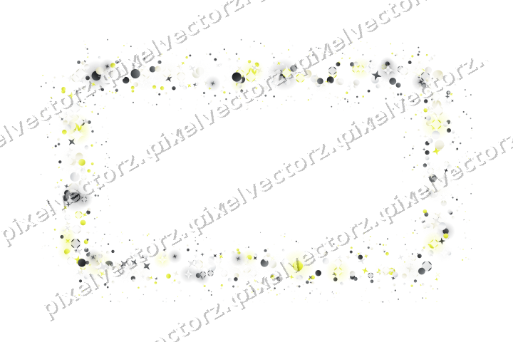Nahtloser Glitzerrahmen in Gelb und Grau auf transparentem Grund