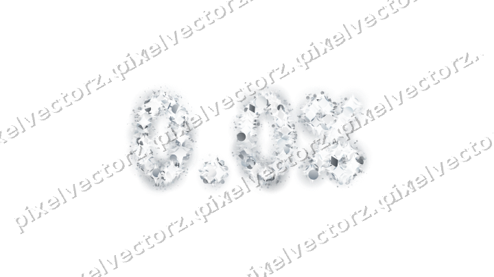 Nahtlose Glitzerzahl 0.0% in Blassblau auf transparentem Grund