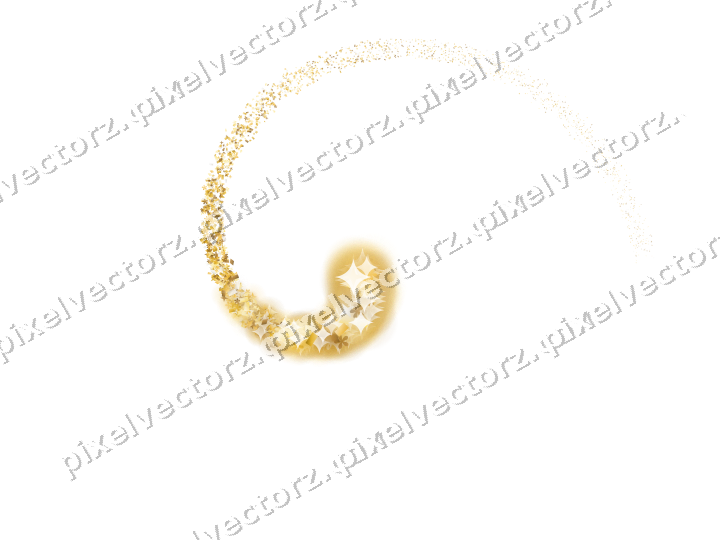 Nahtlose Glitzerspirale aus Sternen und Blüten auf transparentem Grund