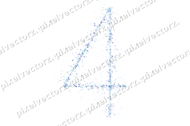 Nahtlose Glitzerzahl 4 in Blau und Türkis auf transparentem Grund