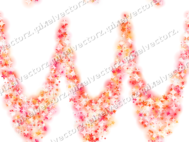 Nahtlose Glitzergirlande aus Funken und Blüten auf transparentem Grund
