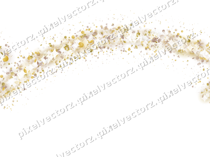 Nahtloser Glitzerbogen aus Funken und Tropfen auf transparentem Grund