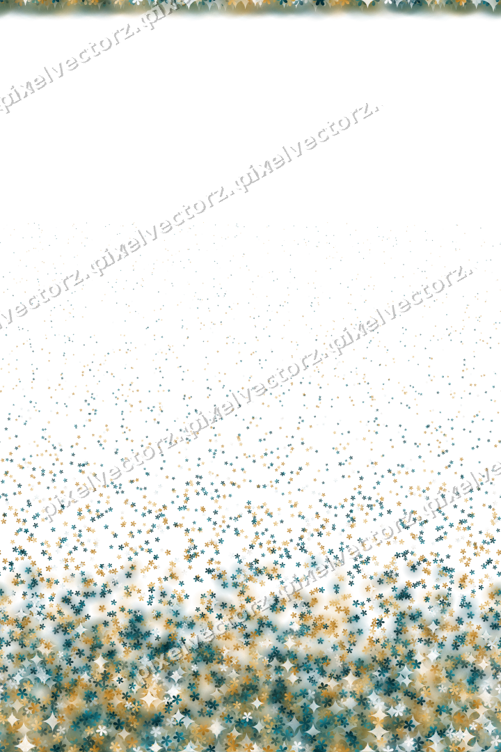 Nahtloser Glitzeraufstieg aus Blüten auf transparentem Grund