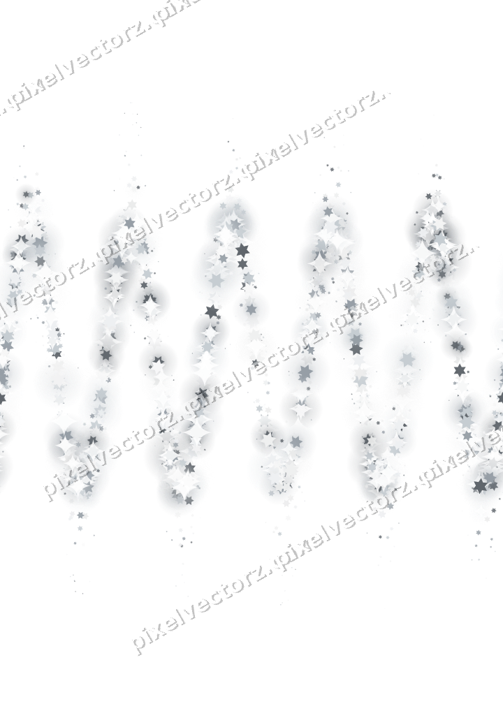 Nahtlose Glitzerwelle aus Sternen in Blassblau auf transparentem Grund