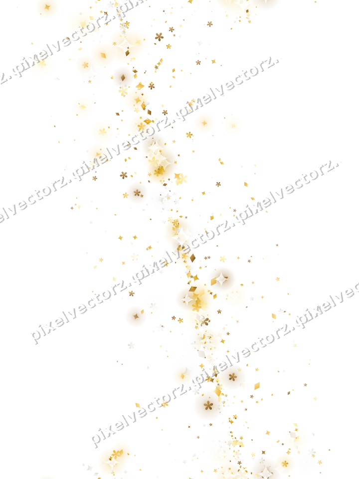 Nahtloses Glitzerband aus Funken und Blüten auf transparentem Grund