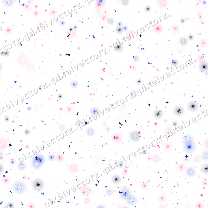 Nahtlose Glitzerstreuung in Rosa und Blau auf transparentem Grund